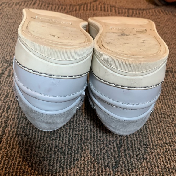 LANVIN Men's Gray Rubberised leather Boat Shoes 10 - Picture 6 of 8